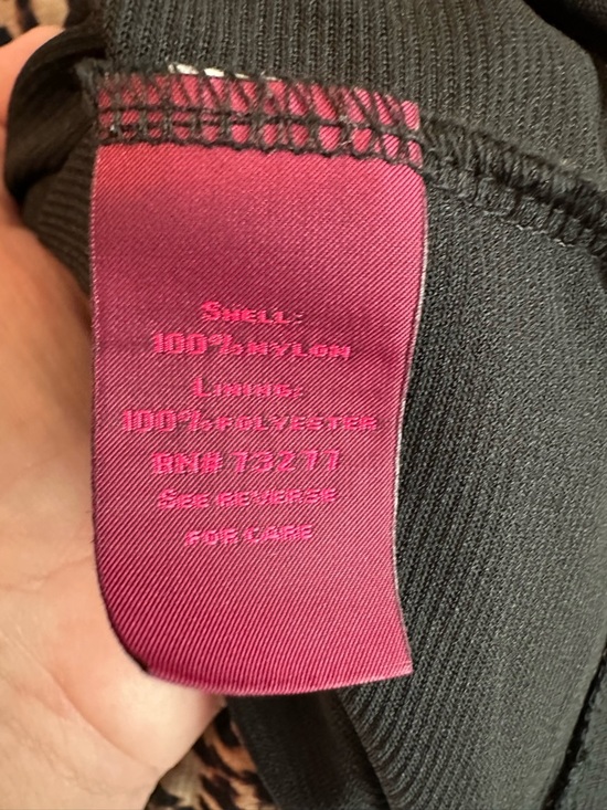 212 Collection Black Top with Brown Leopard Trim - Picture 6 of 6